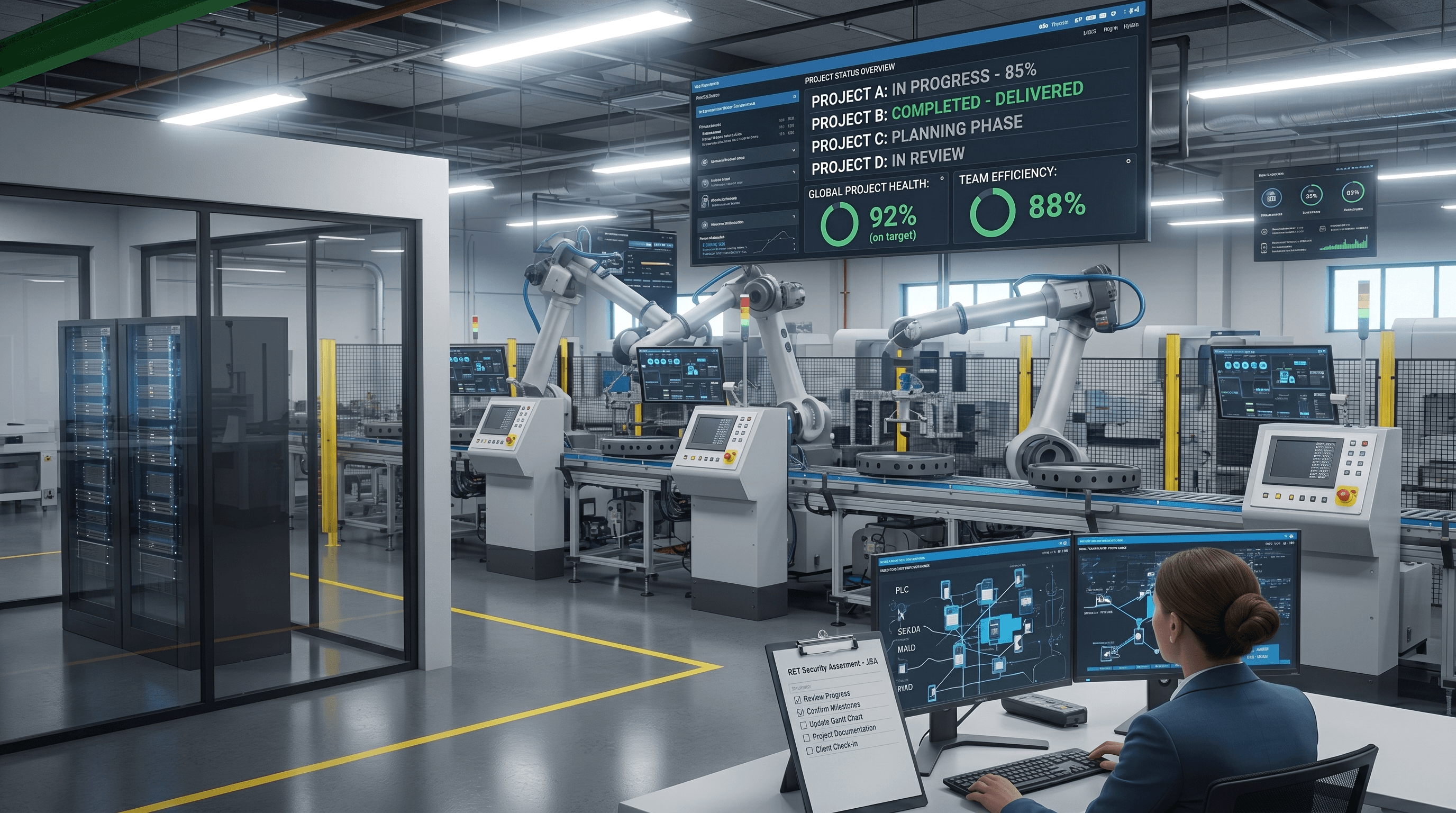 Industrial robotics on an automated production line